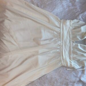 Cider Cream Asymmetrical Ruched Sundress